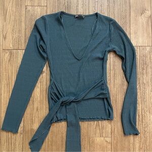 Zara Deep Teal Long Sleeve Top